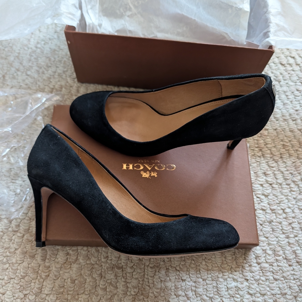 Coach Black Suede Women's Heels